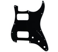 Musiclily Pro 11 Fori Round Corner HH Battipenna Strato 2 Pick up Humbucker Pickguard per Chitarra Elettrica American/Mexican Fender Standard Stratocaster, 3 Strati Nero