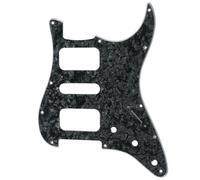 Musiclily Pro 11 Fori Round Corner HSH Battipenna Strato Pickguard per Chitarra Elettrica American/Mexican Fender Standard Stratocaster, 4 Strati Black Pearl