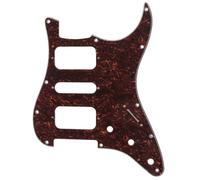 Musiclily Pro 11 Fori Round Corner HSH Battipenna Strato Pickguard per Chitarra Elettrica American/Mexican Fender Standard Stratocaster, 4 Strati Red Tortoise