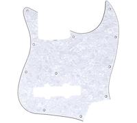 Musiclily Pro 11 Fori Battipenna J Basso Pickguard per or JPN Fender Japan Jazz Bass 4 Corde, 4 strati White Pearl