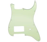 Musiclily Pro 11 Fori Battipenna Strat un Covered Humbucker per Chitarra Elettrica Fender USA/Mexico Tom Delonge Strat, 3 Strati Mint Green