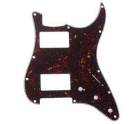 Musiclily Pro 11 Fori HH Battipenna Strat 2 Humbucker Pickguard per Chitarra Elettrica Fender American/Mexican Standard Stratocaster Stile Moderno,4 strati Tartarugato