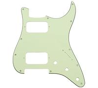 Musiclily Pro 11 Fori Round Corner HH Battipenna Strato 2 Pick up Humbucker Pickguard per Chitarra Elettrica American/Mexican Fender Standard Stratocaster, 3 Strati Mint Green