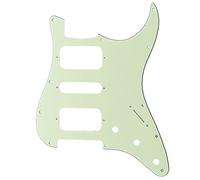 Musiclily Pro 11 Fori Round Corner HSH Battipenna Strato Pickguard per Chitarra Elettrica American/Mexican Fender Standard Stratocaster, 3 Strati Mint Green