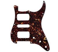 Musiclily Pro 11 Fori Round Corner HSH Battipenna Strato Pickguard per Chitarra Elettrica American/Mexican Fender Standard Stratocaster, 4 Strati Tartarugato