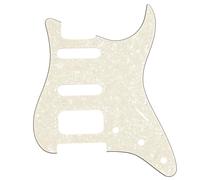 Musiclily Pro 11 Fori Round Corner HSS Strat Battipenna Chitarra Pickguard per USA/Mexican Stratocaster con 4 Vite per Montaggio Humbucking Open Pickup, 4 strati Parchment Pearl