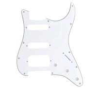 Musiclily Pro 11 Fori Round Corner HSS Strat Battipenna Chitarra Pickguard per USA/Mexican Stratocaster Humbucking Open Pickup,3 strati Bianco