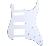 Musiclily Pro 11 Fori Round Corner HSS Strat Battipenna Chitarra Pickguard per USA/Mexican Stratocaster con 3 Vite per Montaggio Humbucking Open Pickup, 3 strati Bianco