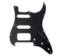 Musiclily Pro 11 Fori Round Corner HSS Strat Battipenna Chitarra Pickguard per USA/Mexican Stratocaster Humbucking Open Pickup con Floyd Ponte Cut,3 strati Nero
