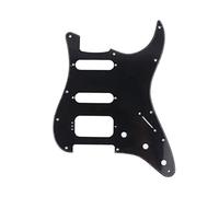 Musiclily Pro 11 Fori Round Corner HSS Strat Battipenna Chitarra Pickguard per USA/Mexican Stratocaster con 4 Vite per Montaggio Humbucking Open Pickup, 1 strato Nero Lucido