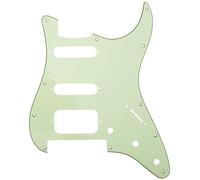Musiclily Pro 11 Fori Round Corner HSS Strat Battipenna Chitarra Pickguard per USA/Mexican Stratocaster Humbucking Open Pickup con Floyd Ponte Cut,3 strati Mint Green
