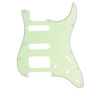 Musiclily Pro 11 Fori Round Corner HSS Strat Battipenna Chitarra Pickguard per USA/Mexican Stratocaster con 3 Vite per Montaggio Humbucking Open Pickup,3 strati Mint Green