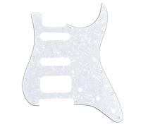 Musiclily Pro 11 Fori Round Corner HSS Strat Battipenna Chitarra Pickguard per USA/Mexican Stratocaster Humbucking Open Pickup,4 strati White Pearl