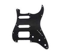 Musiclily Pro 11 Fori Round Corner HSS Strat Battipenna Chitarra Pickguard per USA/Mexican Stratocaster Humbucking Open Pickup,3 strati Nero