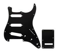 Musiclily Pro 11 Fori ST Battipenna e Piastra Posteriore Set per Chitarra Elettrica Squier Sonic Strat SSS, 3 strati Nero
