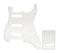 Musiclily Pro 11 Fori ST Battipenna e Piastra Posteriore Set per Chitarra Elettrica Squier Sonic Strat SSS, 3 strati Bianco