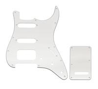 Musiclily Pro 11 Fori ST Battipenna e Piastra Posteriore Set per Chitarra Elettrica Squier Sonic Strat HSS, 3 strati Bianco