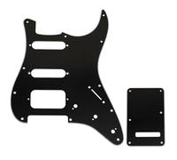 Musiclily Pro 11 Fori ST Battipenna e Piastra Posteriore Set per Chitarra Elettrica Squier Sonic Strat HSS, 3 strati Nero
