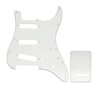 Musiclily Pro 11 Fori ST Battipenna e Piastra Tremolo Set Aged White | per Chitarra Elettrica Squier Sonic Strat SSS