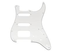 Musiclily Pro 11 Fori ST Battipenna per Chitarra Elettrica Squier Sonic Strat HSS, 3 strati Bianco