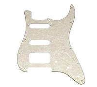 Musiclily Pro 11 Fori ST Battipenna per Chitarra Elettrica Squier Sonic Strat HSS, 4 strati Aged White Pearl
