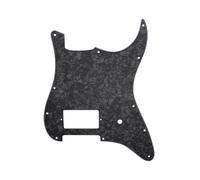 Musiclily Pro 11 Fori Battipenna Strat un Covered Humbucker per Chitarra Elettrica Fender USA/Mexico Tom Delonge Strat, 4 Strati Nero Perlato