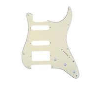 Musiclily Pro 11 Fori HSS Chitarra Battipenna Strat Pickguard per Chitarra Elettrica American Stratocaster,3 strati Crema