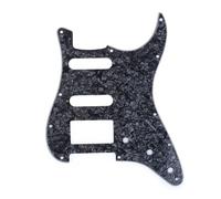 Musiclily Pro 11 Fori HSS Chitarra Battipenna Strat Pickguard per Chitarra Elettrica American Stratocaster,4 strati Black Pearl