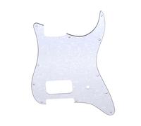 Musiclily Pro 11 Fori Battipenna Strat un Humbucker per Chitarra Elettrica Fender USA/Mexico Tom Delonge Strat, 4 Strati Bianco Perlato