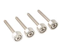 Musiclily Pro 12mm Boccole Attacco Manico e Viti in Acciaio per Chitarra Elettrica e Basso, Nickel(Set di 4)