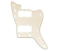 Musiclily Pro 13 Fori Battipenna per Chitarra Elettrica USA Vintage 60s Jazzmaster e SQ Classic Vibe, Aged White Pearl 4 strati