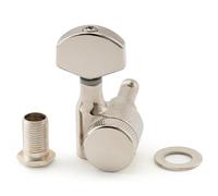 Musiclily Pro 15:1 Ratio 1-Pin Meccanica Autobloccanti Singola Lato Bass Locking Tuner con Paletta Esagonale per Chitarra Elettrica SQ Strat Tele, Nickel