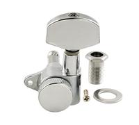 Musiclily Pro 15:1 Ratio Meccanica Autobloccanti Singola Lato Treble Locking Tuner con Paletta Esagonale Grande Vite Angolo Retto per Chitarra Elettrica Acustica, Cromato