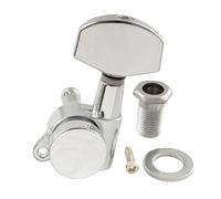 Musiclily Pro 15:1 Ratio Meccanica Autobloccanti Singola Lato Treble Locking Tuner con Paletta Esagonale Grande Vite 45° per Chitarra Elettrica Acustica, Cromato