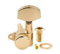 Musiclily Pro 15:1 Ratio Meccanica Autobloccanti Singola Lato Treble Locking Tuner con Paletta Esagonale Grande Vite Angolo Retto per Chitarra Elettrica Acustica, Dorato