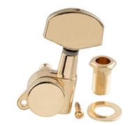 Musiclily Pro 15:1 Ratio Meccanica Autobloccanti Singola Lato Treble Locking Tuner con Paletta Esagonale Grande Vite 45° per Chitarra Elettrica Acustica, Dorato