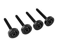 Musiclily Pro 15mm Boccole Attacco Manico e Viti in Acciaio per Chitarra Elettrica e Basso, Nero (Set di 4)