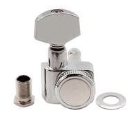 Musiclily Pro 16:1 Ratio 2-Pin Meccanica Autobloccanti Singola Lato Bass Locking Tuner con Paletta Esagonale per Chitarra Elettrica Fender Strat Tele, Cromato