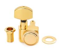 Musiclily Pro 18:1 Ratio 2-Pin Meccanica Autobloccanti Singola Lato Bass Locking Tuner con Paletta Esagonale per Chitarra Elettrica Fender Strat Tele, Dorato