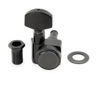 Musiclily Pro 18:1 Ratio 2-Pin Meccanica Autobloccanti Singola Lato Bass Locking Tuner con Paletta Esagonale per Chitarra Elettrica Fender Strat Tele, Nero