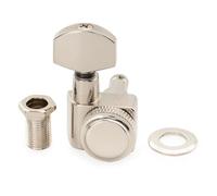 Musiclily Pro 18:1 Ratio 2-Pin Meccanica Autobloccanti Singola Lato Bass Locking Tuner con Paletta Esagonale per Chitarra Elettrica Fender Strat Tele, Nickel