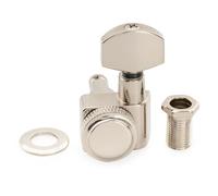 Musiclily Pro 18:1 Ratio 2-Pin Meccanica Autobloccanti Singola Lato Treble Locking Tuner con Paletta Esagonale per Chitarra Elettrica Fender Strat Tele, Nickel