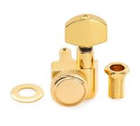 Musiclily Pro 18:1 Ratio 2-Pin Meccanica Autobloccanti Singola Lato Treble Locking Tuner con Paletta Esagonale per Chitarra Elettrica Fender Strat Tele, Dorato