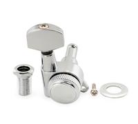 Musiclily Pro 18:1 Ratio Meccanica Autobloccanti Singola Lato Bass Locking Tuner con Paletta Esagonale Vite 45° per Chitarra Elettrica tipo Strat Tele, Cromato