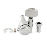 Musiclily Pro 18:1 Ratio Meccanica Autobloccanti Singola Lato Treble Locking Tuner con Paletta Esagonale Vite 45° per Chitarra Elettrica tipo Strat Tele, Cromato
