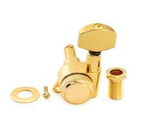 Musiclily Pro 18:1 Ratio Meccanica Autobloccanti Singola Lato Treble Locking Tuner con Paletta Esagonale Vite 45° per Chitarra Elettrica tipo Strat Tele, Dorato