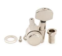 Musiclily Pro 18:1 Ratio Meccanica Autobloccanti Singola Lato Treble Locking Tuner con Paletta Esagonale Vite 45° per Chitarra Elettrica tipo Strat Tele, Nickel