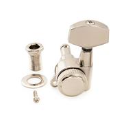 Musiclily Pro 18:1 Ratio Meccanica Autobloccanti Singola Lato Treble Locking Tuner con Paletta Esagonale Grande Vite 45° per Chitarra Elettrica Acustica, Nickel