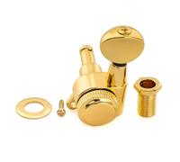 Musiclily Pro 18:1 Ratio Meccanica Autobloccanti Singola Lato Treble Locking Tuner con Paletta Ovale Vintage Vite 45° per Chitarra Elettrica tipo Strat Tele, Dorato