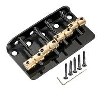 Musiclily Pro 19mm Classico Standard Ponte Basso Elettrico 4 Corde con Selle in Ottone e Piastra in Acciaio per Precision Jazz Bass, Nero